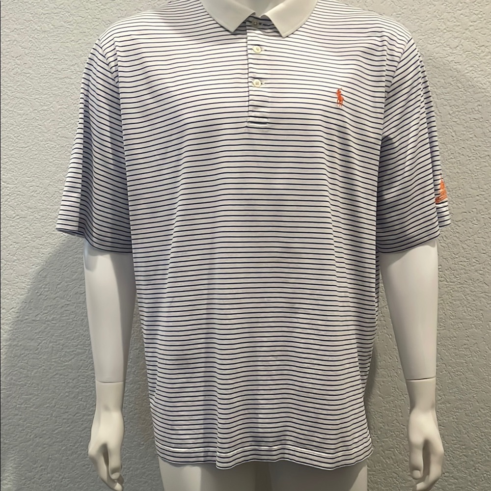 Polo by Ralph Lauren White and Blue Polo Golf Shirt Classic Fit